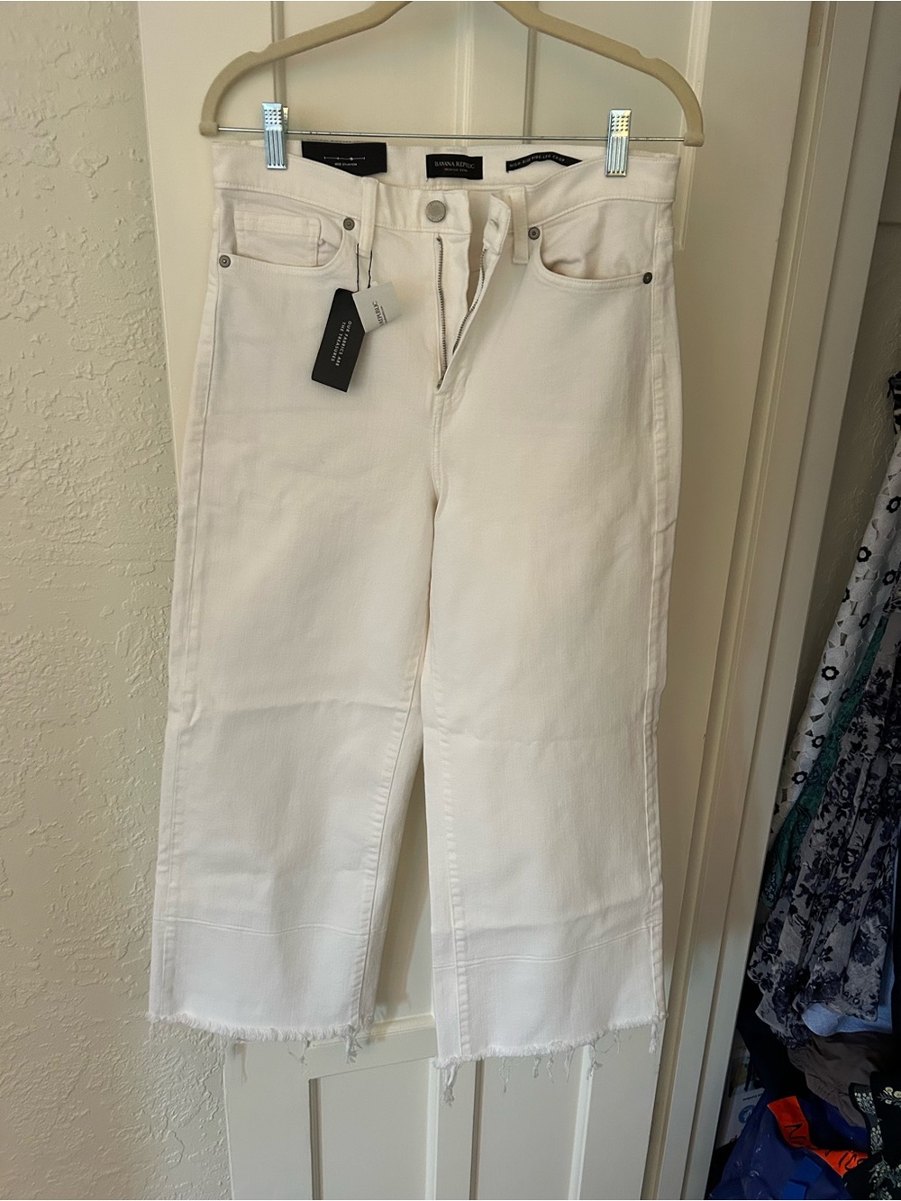 Banana Republic White Cropped Wide-Leg Jeans NWT